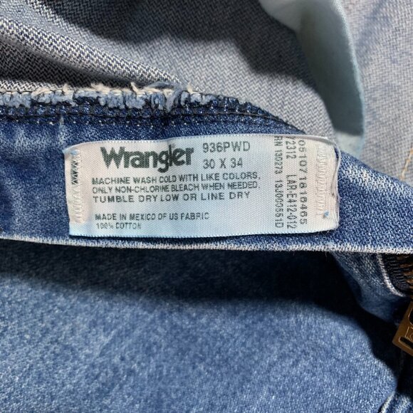 Vintage Wrangler 936PWD Cowboy Cut Faded Denim Straight Leg Bootcut Jeans - Picture 6 of 12